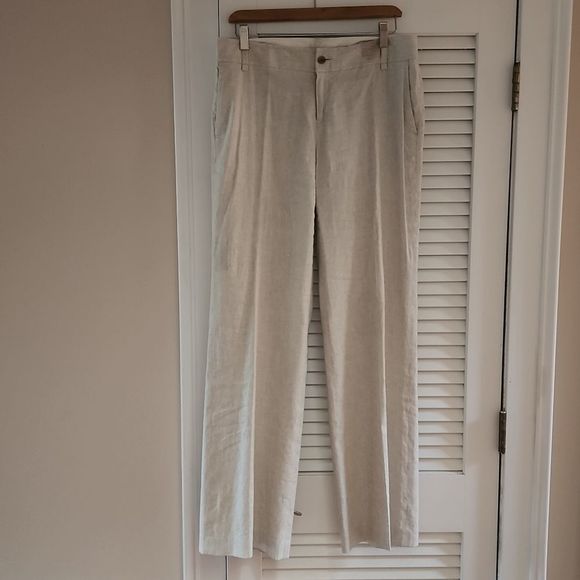 VEUC Sz 6 BR Linen Trousers - Picture 2 of 11